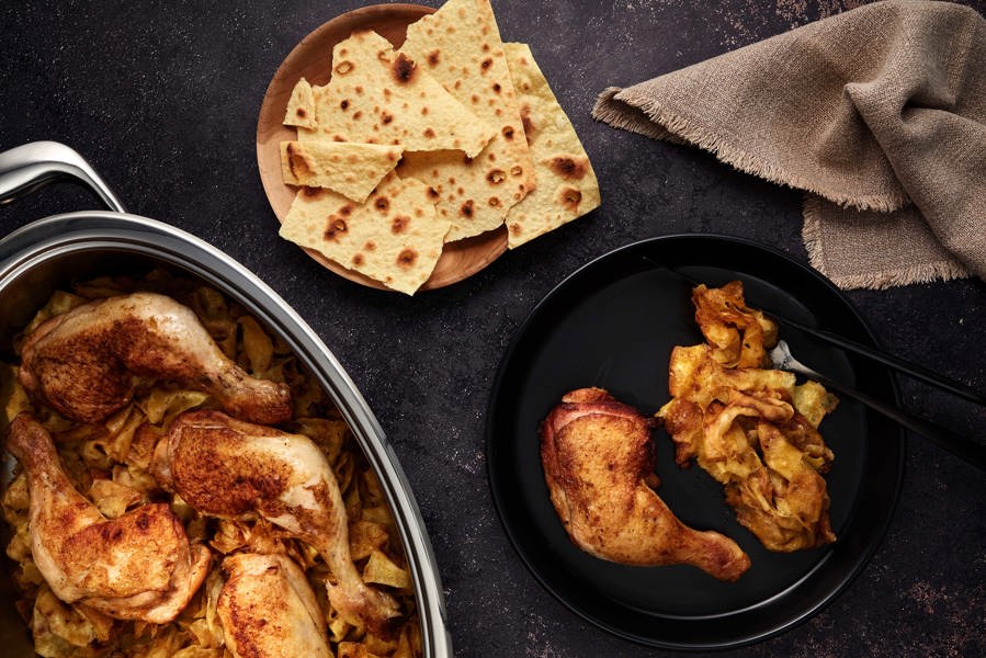 Chicken thighs with mlinci