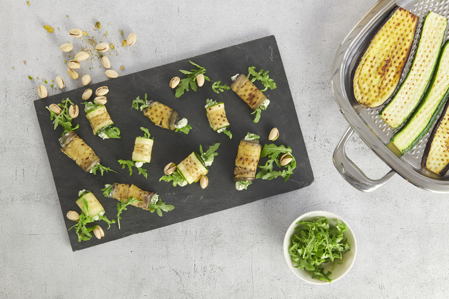 Auberginen- und Zucchini-Röllchen mit Ricotta