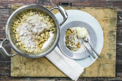 Image of the recipe Crumble aux pommes et aux noix